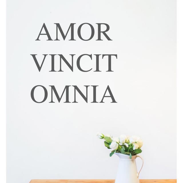 AMOR VINCIT OMNIA LATIN Wall Sticker East Urban Home Colour: Green on Productcaster.