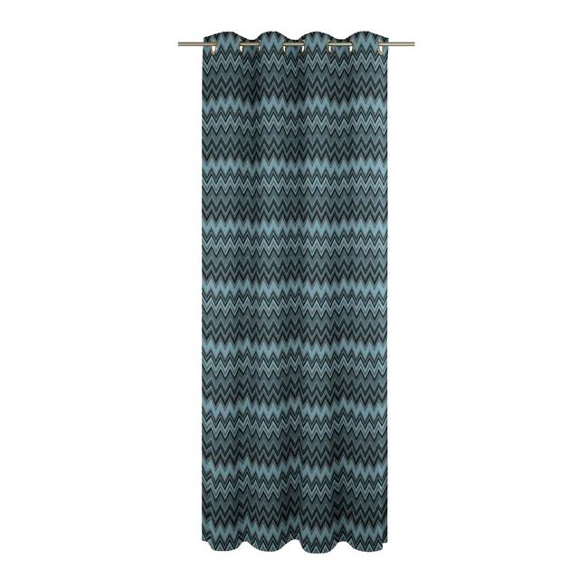 Kurtus Room Darkening Curtain Ebern Designs Curtain Colour: Blue/Black/Grey, Size: 245cm H x 132cm W on Productcaster.