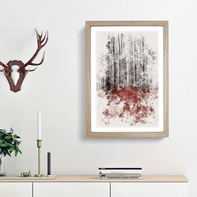 Rows of Trees - Picture Frame Graphic Art Print East Urban Home Size: 63cm H x 45cm W x 2cm D, Frame Option: Oak Framed on Productcaster.