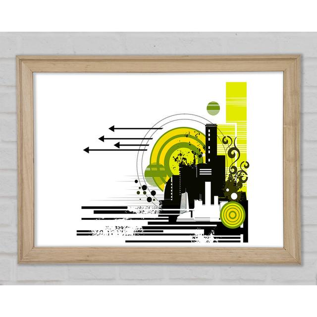 Contemporary City Sun White Framed Print Ivy Bronx Size: 84.1cm H x 118.9cm W x 1.5cm D on Productcaster.