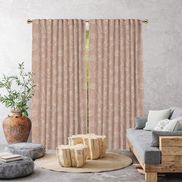 Bowlby Semi Sheer Curtains (Set of 2) Ebern Designs Colour: Salmon, Panel Size: 140 x 350cm on Productcaster.