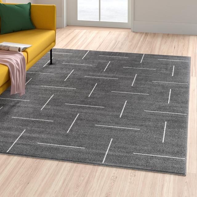 Colegrove Flatweave Grey/White Rug Hykkon Rug Size: Rectangular 240 x 340cm on Productcaster.