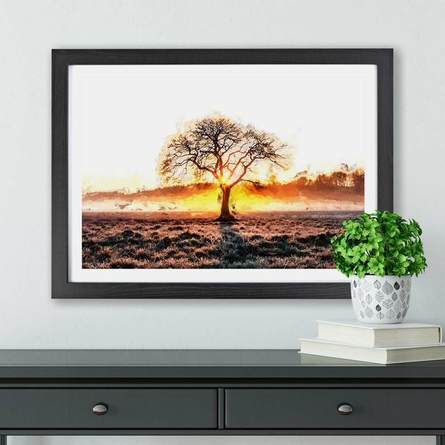 Sunlight Through The Oak Tree - Picture Frame Graphic Art Print on Paper East Urban Home Frame Option: Black, Size: 62cm H x 87cm W x 2cm D on Productcaster.