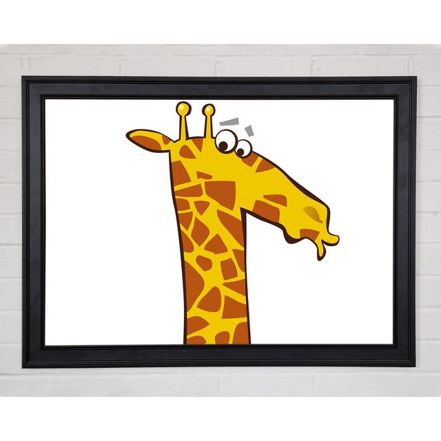 Funny Confused Zebra White Framed Print - Picture Frame Graphic Art on Canvas Harriet Bee Size: 59.7cm H x 84.1cm W x 1.5cm D, Format: Matte Black Fra on Productcaster.