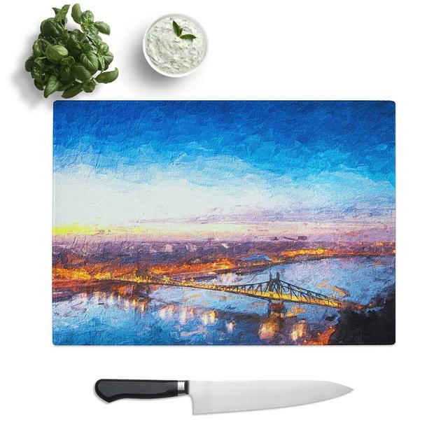 Tempered Glass Budapest Skyline in Hungary Chopping Board East Urban Home Size: 39 cm W x 28.5 cm L on Productcaster.