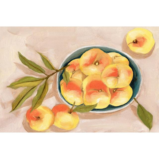 Saturn Peaches II by Melissa Wang - Wrapped Canvas Painting Rosalind Wheeler Size: 30cm H x 46cm W x 3.8cm D on Productcaster.