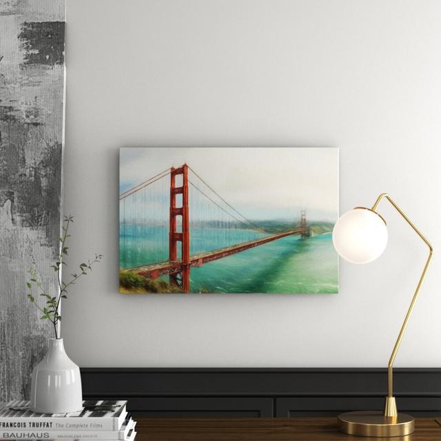 Leinwandbild „Golden Gate Bridge in San Francisco“, Grafikdruck East Urban Home Größe: 40 cm H x 60 cm B on Productcaster.