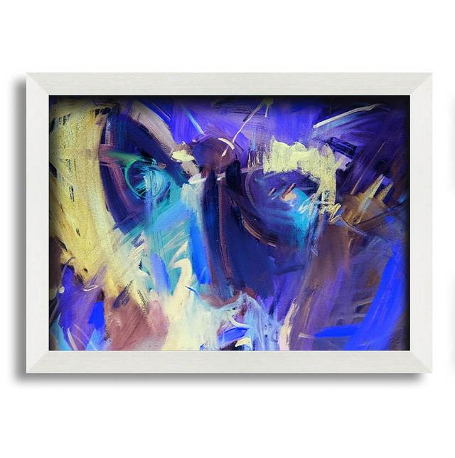 Antanique Harsh Pastel Strokes of Blue and Yellow - Single Picture Frame Art Prints Metro Lane Size: 29.7cm H x 42cm W x 10cm D on Productcaster.