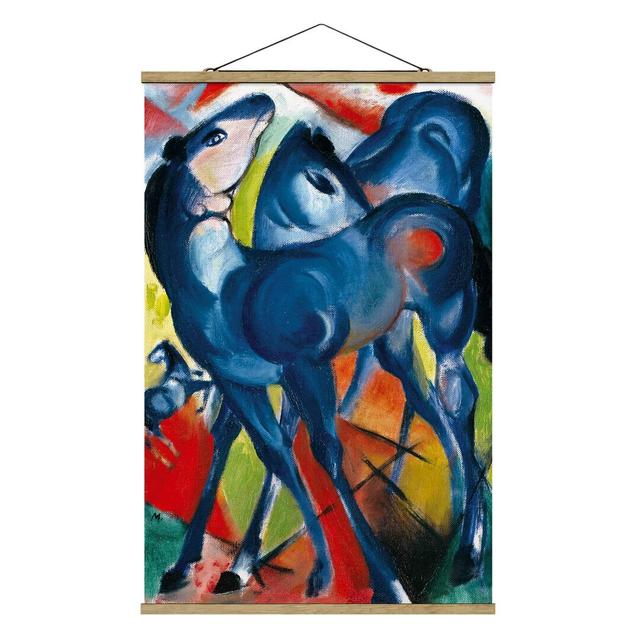 The Blue Foals by Franz Marc - Graphic Art Print Ivy Bronx Size: 120cm H x 80cm W x 0.3cm D on Productcaster.