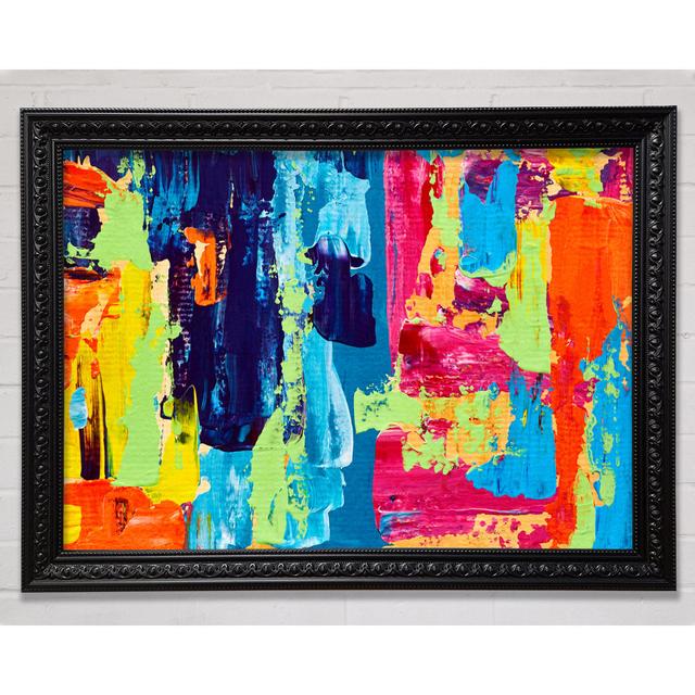 Vibrant Patchwork Blobs Framed Print Bright Star Size: 100cm H x 141.4cm W on Productcaster.