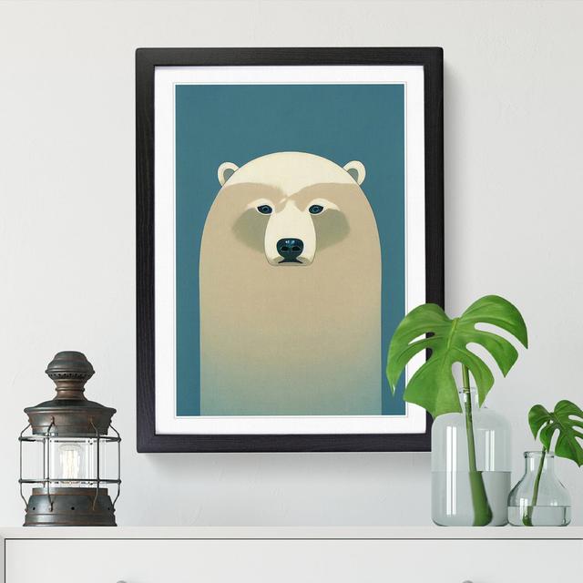 Linis Polar Bear Minimalistic Vol.2 - Picture Frame Print Alpen Home Frame Option: Walnut, Size: 34cm H x 25cm W on Productcaster.