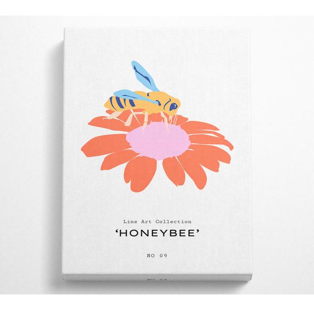 Modern Honey Bee - Wrapped Canvas Graphic Art August Grove Size: 122cm H x 81cm W x 10cm D on Productcaster.