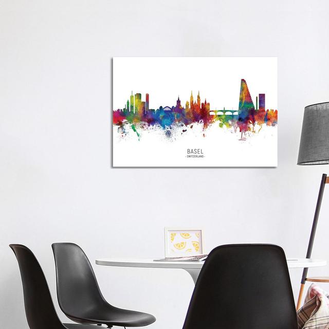 Basel Switzerland Skyline by Michael Tompsett - Wrapped Canvas Art Prints Brayden Studio Size: 66.04cm H x 101.6cm W on Productcaster.