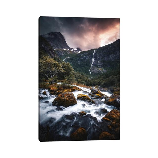 Waterfalls In Norway by Lauri Lohi - Wrapped Canvas Print Alpen Home Size: 45.72cm H x 30.48cm W x 1.905cm D on Productcaster.