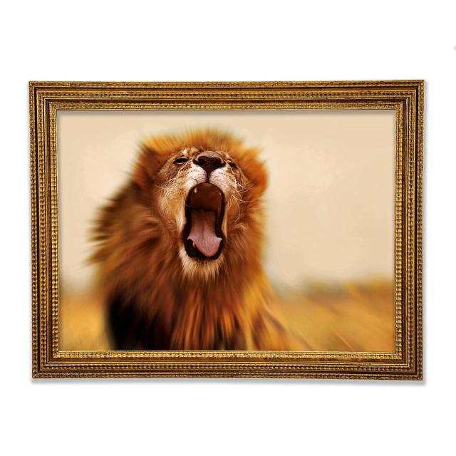 King Of The Jungle Lion Roar - Single Picture Frame Art Prints Ebern Designs Size: 42cm H x 59.7cm W x 3cm D on Productcaster.