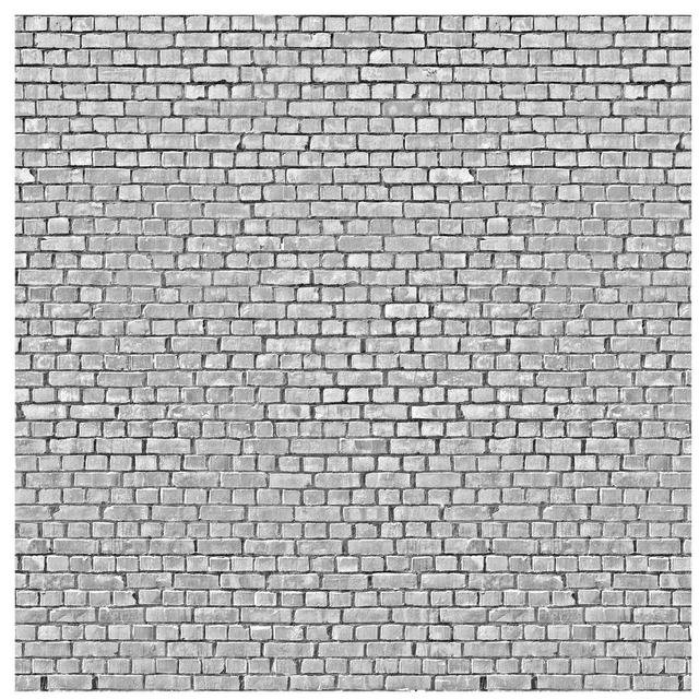 Halbglänzende Tapete Backstein Ziegel schwarz weiss East Urban Home Materialqualität: Premium (150 g/qm), Größe: 2,4 m x 240 cm on Productcaster.