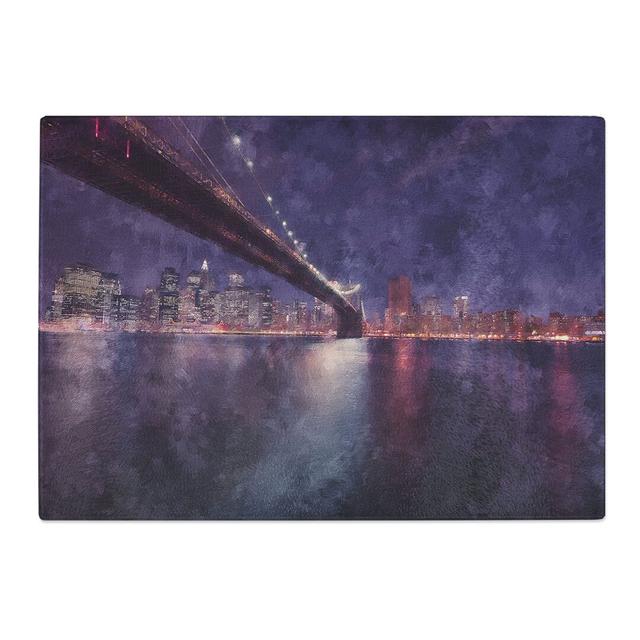 Tempered Glass Brooklyn Bridge in New York City Chopping Board East Urban Home Size: 28.5 cm x 39 cm on Productcaster.