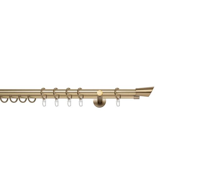 Curtain rod made to measure 20mm mydeco Finish: Brass Matte, Size: 2cm H x 330cm W x 12cm D on Productcaster.