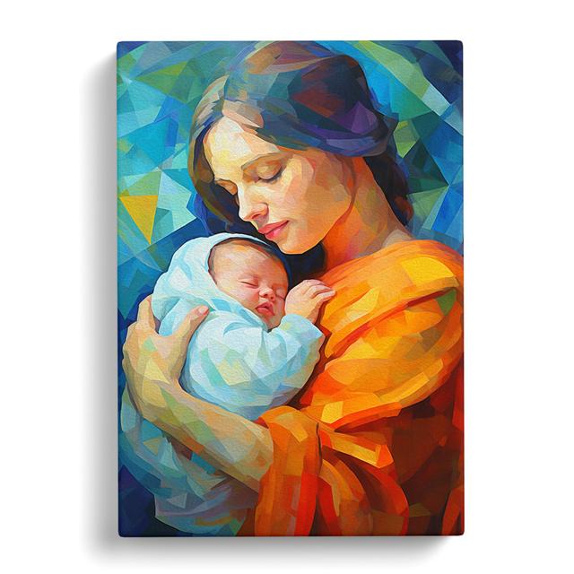 Mother And Baby Modern - Wrapped Canvas Art Prints Marlow Home Co. Size: 60cm H x 40cm W x 3cm D on Productcaster.