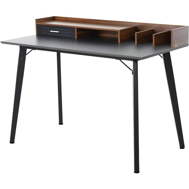 Correia Computer Desk Hashtag Home Colour: Black/Dark Brown on Productcaster.