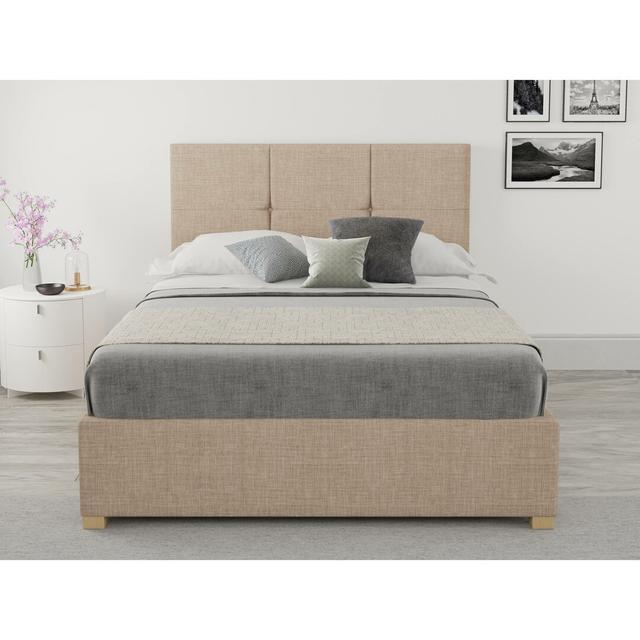 Moyers Upholstered Ottoman Bed Brayden Studio Colour: Minsk, Size: Small Double (4') on Productcaster.