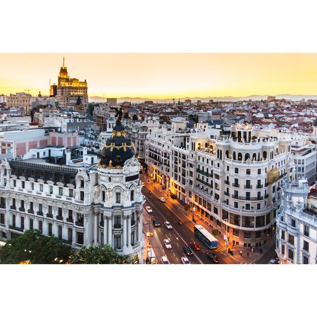 Gran Via, Madrid - Wrapped Canvas Photograph 17 Stories Size: 51cm H x 76cm W on Productcaster.