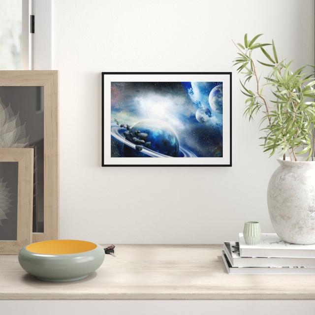 Gerahmtes Poster Planeten Meteoriten im Weltall East Urban Home Größe: 70 cm H x 100 cm B on Productcaster.