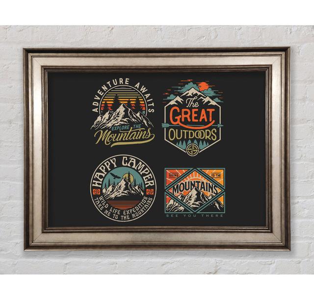 The Camping Crests - Single Picture Frame Print Bright Star Size: 29.7cm H x 42cm W x 8cm D on Productcaster.