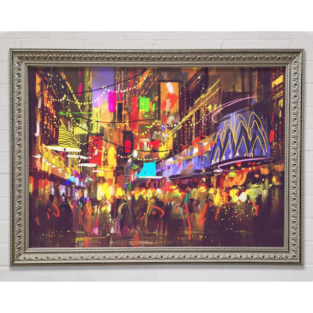 Busy Shops At Night - Single Picture Frame Print Bright Star Size: 59.7cm H x 84.1cm W x 3cm D on Productcaster.