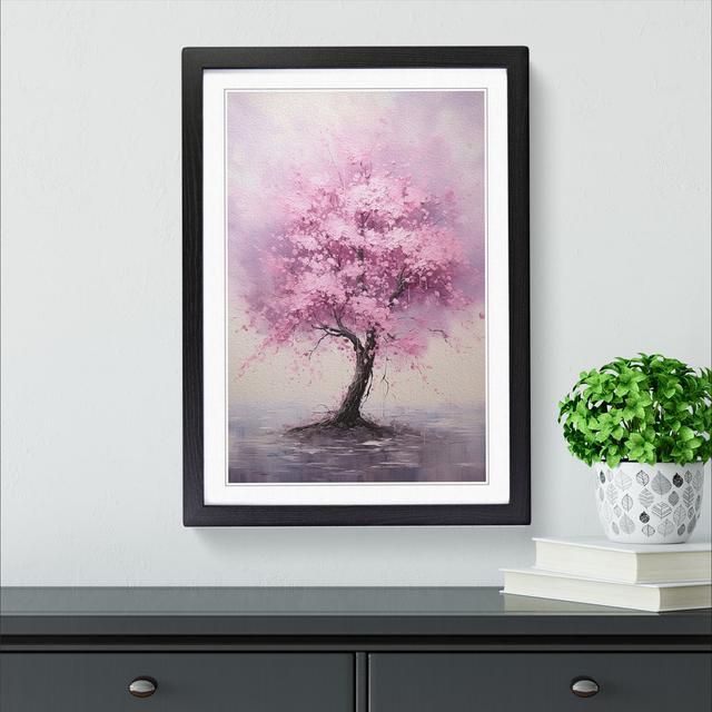 Cherry Blossom Tree Action No.3 - Single Picture Frame Print on Wood Marlow Home Co. Format: Black Framed, Size: 34cm H x 25cm W x 2cm D on Productcaster.