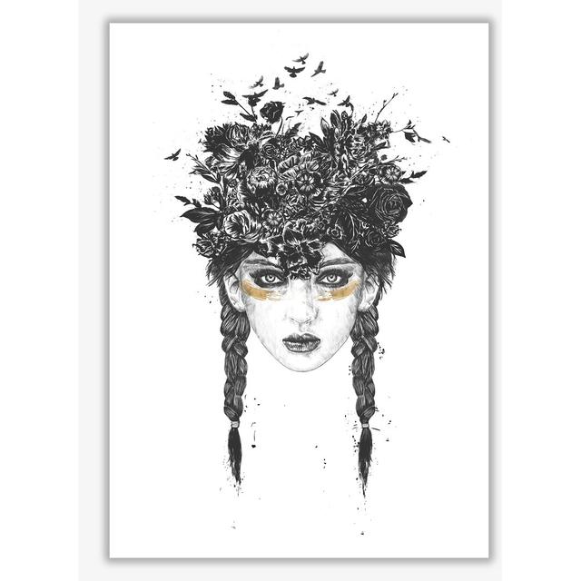 Summer Queen by Mercedes Lopes Charro - Graphic Art Print on Paper East Urban Home Size: 84 cm H x 59.4 cm W x 1 cm D, Frame Options: No Frame on Productcaster.