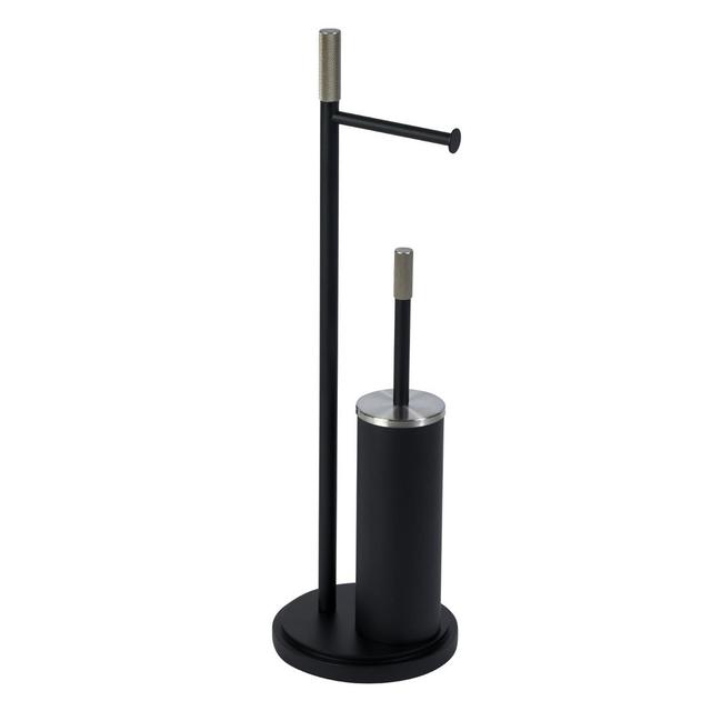 Aliosman Free Standing Toilet Paper Holder Latitude Run Finish: Matte Black/Satin Nickel on Productcaster.