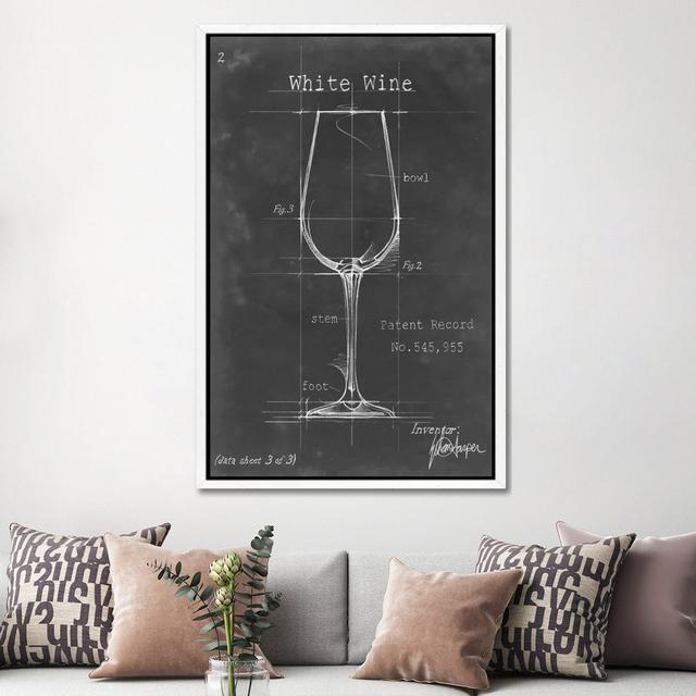 'Barware Blue Print IV' by Ethan Harper Drawing Print on Wrapped Canvas Happy Larry Size: 152.4cm H x 101.6cm W x 3.8cm D, Format: White Framed on Productcaster.