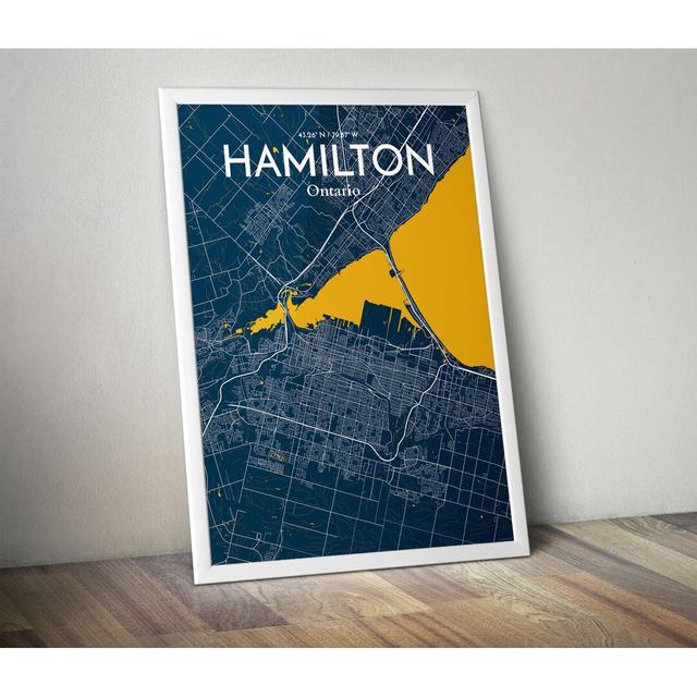 Hamilton City Map - Unframed Graphic Art Print on Paper East Urban Home Size: 61 cm H x 46 cm W on Productcaster.