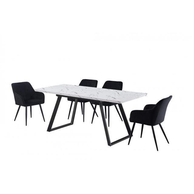 Yerres Butterfly Leaf Dining Set Fairmont Park Colour (Chair): Black, Colour (Table Top): White on Productcaster.