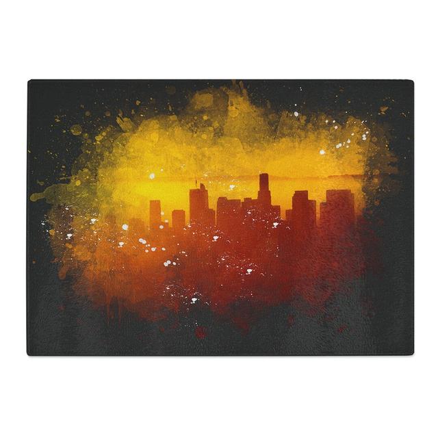 Tempered Glass Downtown Los Angeles at Sunset Chopping Board East Urban Home Size: 28.5 cm x 39 cm on Productcaster.