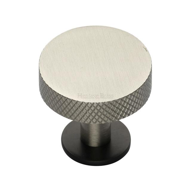 Disc Knurled Round Knob Heritage Brass Size: 3.2cm on Productcaster.