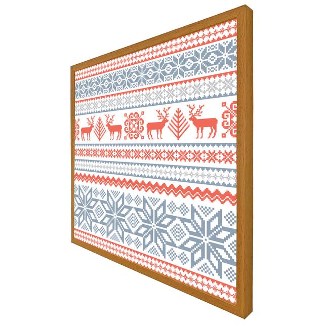 Bellmon Christmas Background With Deer - Single Picture Frame Art Prints The Seasonal Aisle Size: 51cm H x 51cm W x 4cm D, Frame Colour: Black on Productcaster.