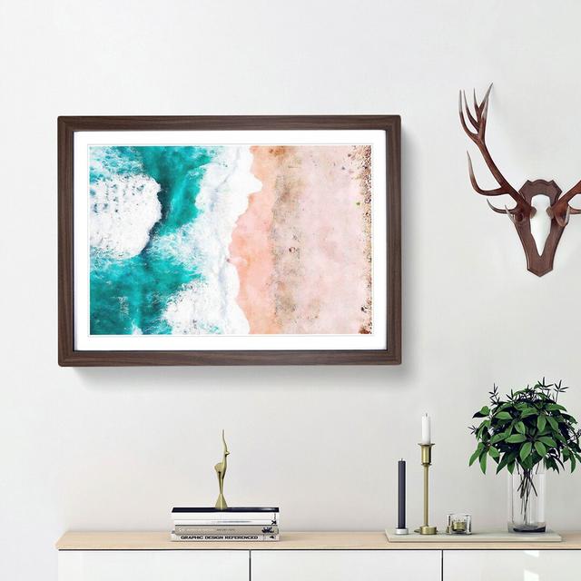 Ocean upon a Californian Beach - Picture Frame Graphic Art Print East Urban Home Frame Option: Walnut Framed, Size: 62cm H x 87cm W x 2cm D on Productcaster.