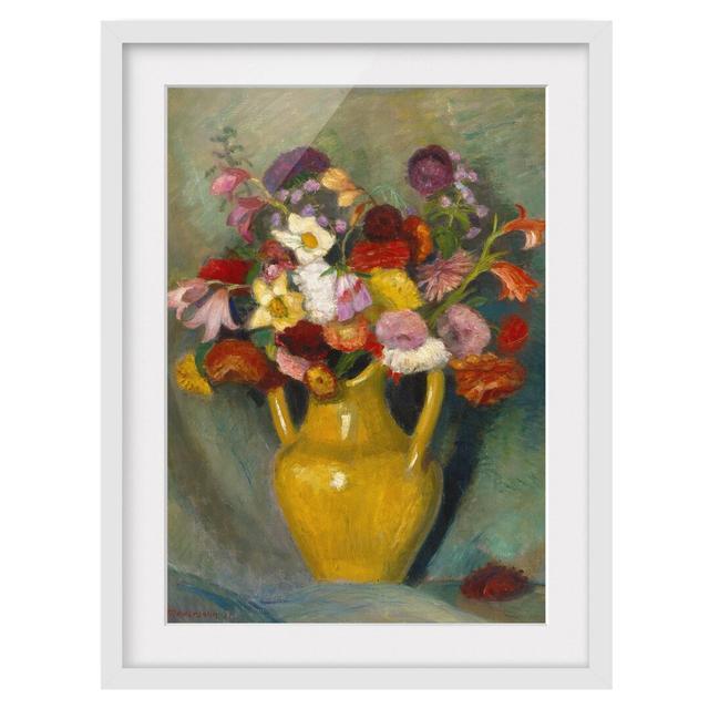 Colourful Flower Bouquet Framed Art Print East Urban Home Size: 55 cm H x 40 cm B, Rahmenoptionen: Mattes Weiß on Productcaster.