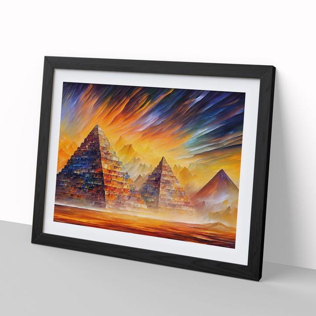 Pyramids Shimmering - Picture Frame Graphic Art 17 Stories Size: 34cm H x 46cm W x 2cm D, Frame Colour: Black Framed on Productcaster.