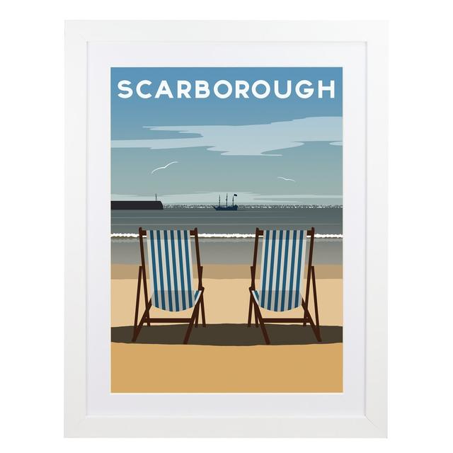 Scarborough 2 - Graphic Art Print on Paper House of Hampton Size: 50cm H x 40cm W x 3cm D, Frame Option: White Framed on Productcaster.