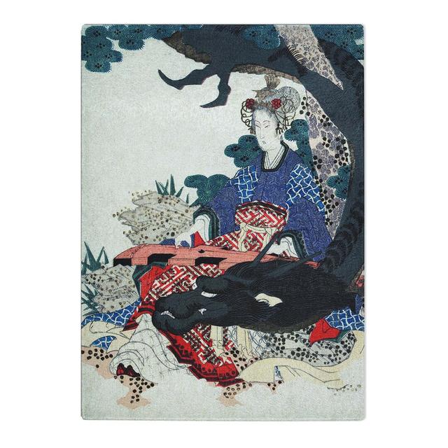 Tempered Glass Seated by the Dragon by Yashima Gakutei Chopping Board East Urban Home Size: 28.5 cm x 39 cm on Productcaster.