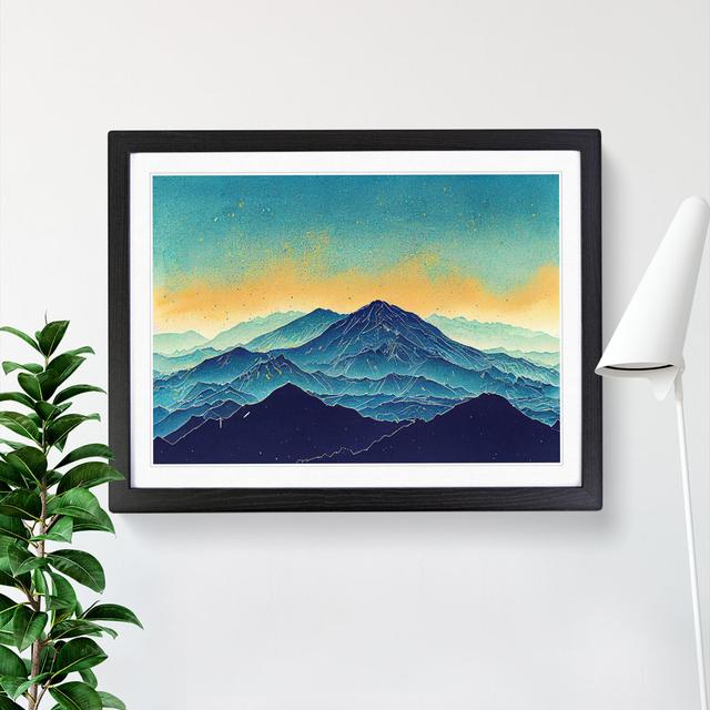 XH1022-8600X Sunrise Mountain Art - Single Picture Frame Print Alpen Home Frame Colour: Black, Size: 34cm H x 46cm W on Productcaster.