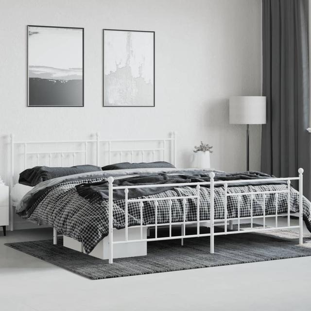 Metallbett Umstead Brambly Cottage Farbe: Weiß, Größe: 193 x 203 cm on Productcaster.