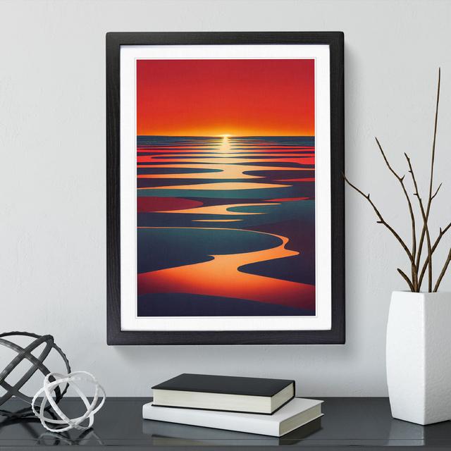 Sublime Sunset View House of Hampton Frame Colour: Black Framed, Size: 34cm H x 25cm W x 2cm D on Productcaster.