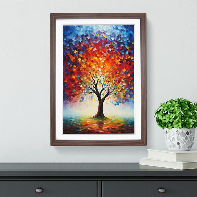 Tree Impressionism - Single Picture Frame Print on Wood Marlow Home Co. Format: Walnut Framed, Size: 46cm H x 34cm W on Productcaster.