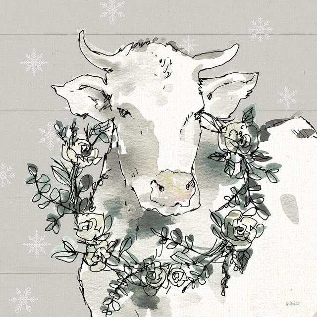 Modern Farmhouse XII Snowflakes by Anne Tavoletti - Wrapped Canvas Graphic Art Brambly Cottage Size: 122cm H x 122cm W on Productcaster.