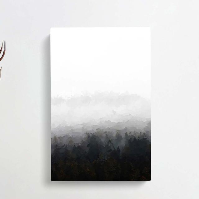 Pine Forest in Italy in Abstract - Wrapped Canvas Painting Print East Urban Home Size: 60cm H x 40cm W x 3cm D on Productcaster.