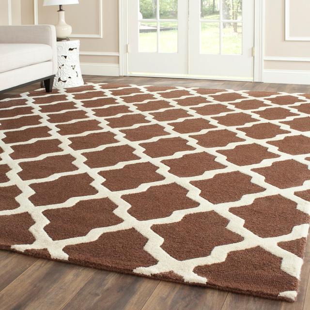 Dart Hand-Tufted Wool Dark Brown/Ivory Area Rug Fairmont Park Rug Size: Rectangle 91 x 152cm on Productcaster.